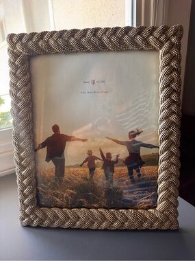 Isaac Jacobs Braided Beaded Picture Frame - Gold